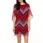 Alyx Tulip-sleeve Chevron Print Shift Dress - Petite