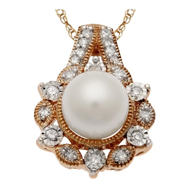 Cultured Freshwater Pearl & White Sapphire Necklace