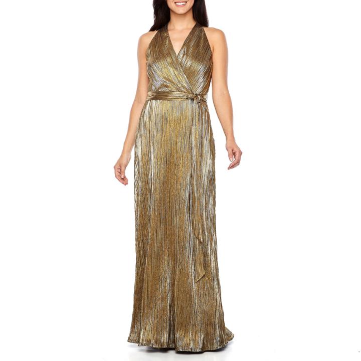 Be By Chetta B Sleeveless Belted Evening Gown