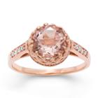 Womens Simulated Pink 14k Sterling Silver Gold Over Silver Cocktail Ring