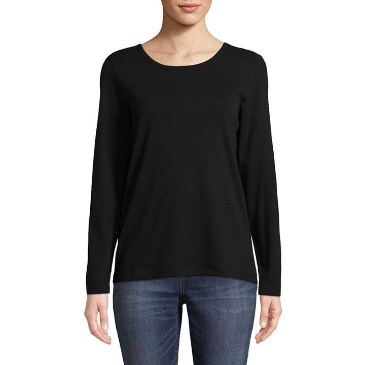 St. John's Bay Long Sleeve Crew Neck Tee - Tall