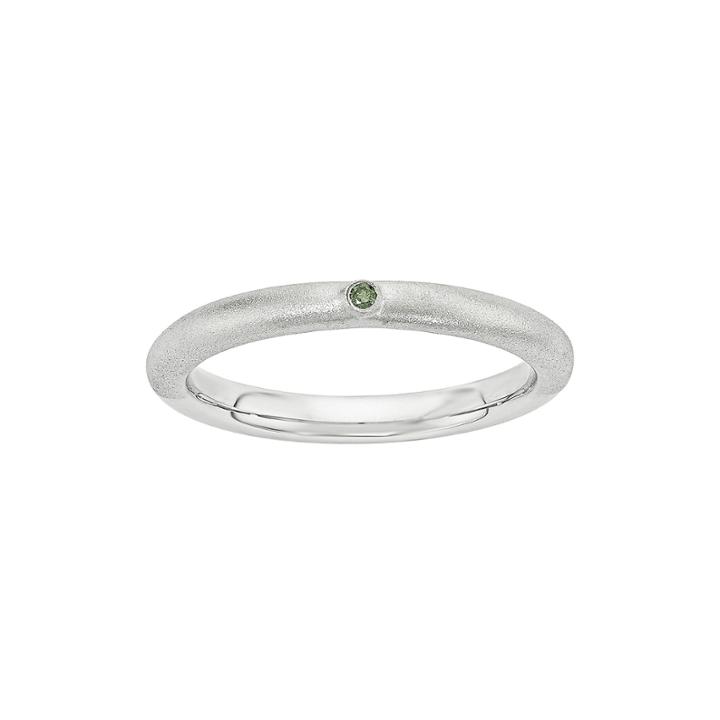 Personally Stackable Green Diamond-accent Sterling Silver Stackable Ring