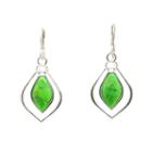 Silver Elements By Barse Lab Created Green Turquoise Drop Earrings