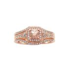 1 1/4 Ct. T.w. Diamond And Genuine Pink Morganite 10k Rose Gold Ring
