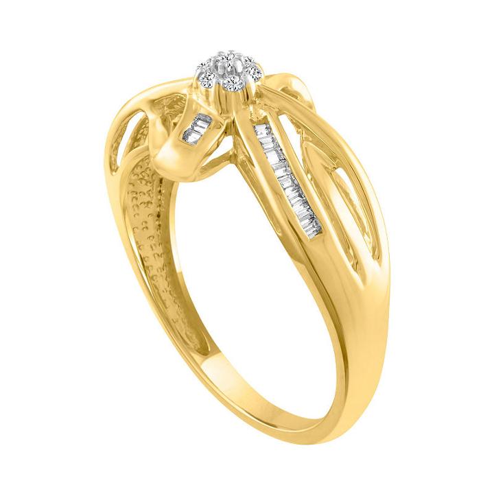 Diamond Blossom Womens 1/7 Ct. T.w. Diamond 10k Gold Cocktail Ring