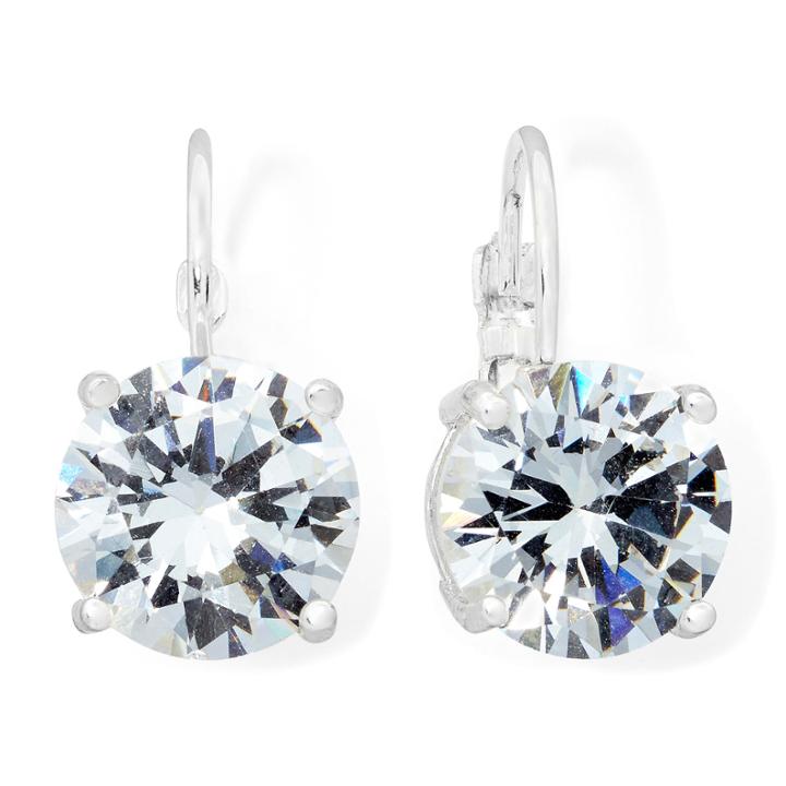 Monet Silver-tone Crystal Drop Earrings