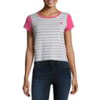 U.s. Polo Assn. Short Sleeve Round Neck Stripe T-shirt-womens Juniors