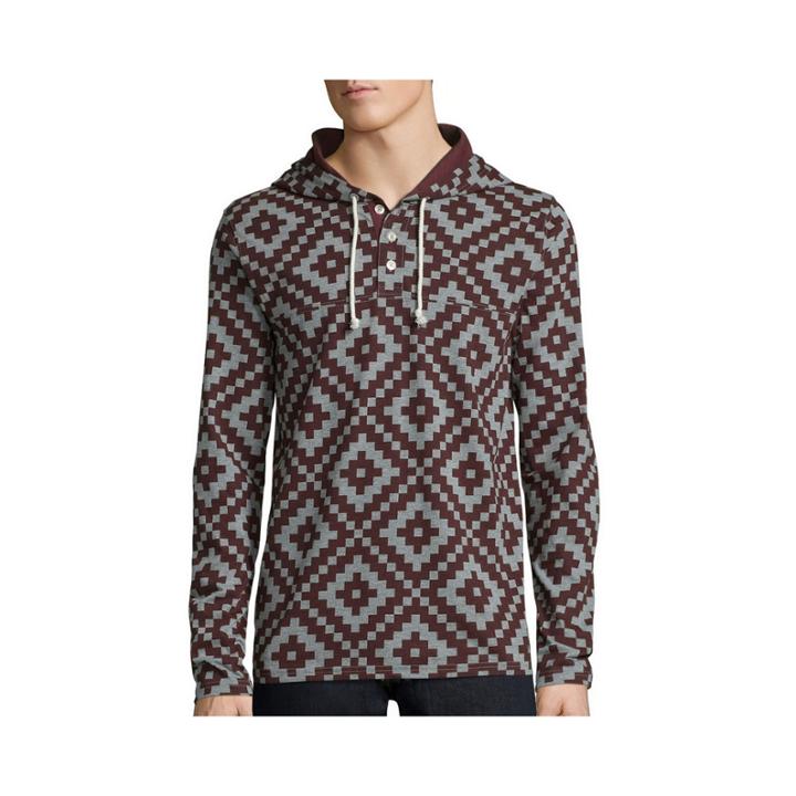 Arizona Lightweight Printed Henley Hoodie