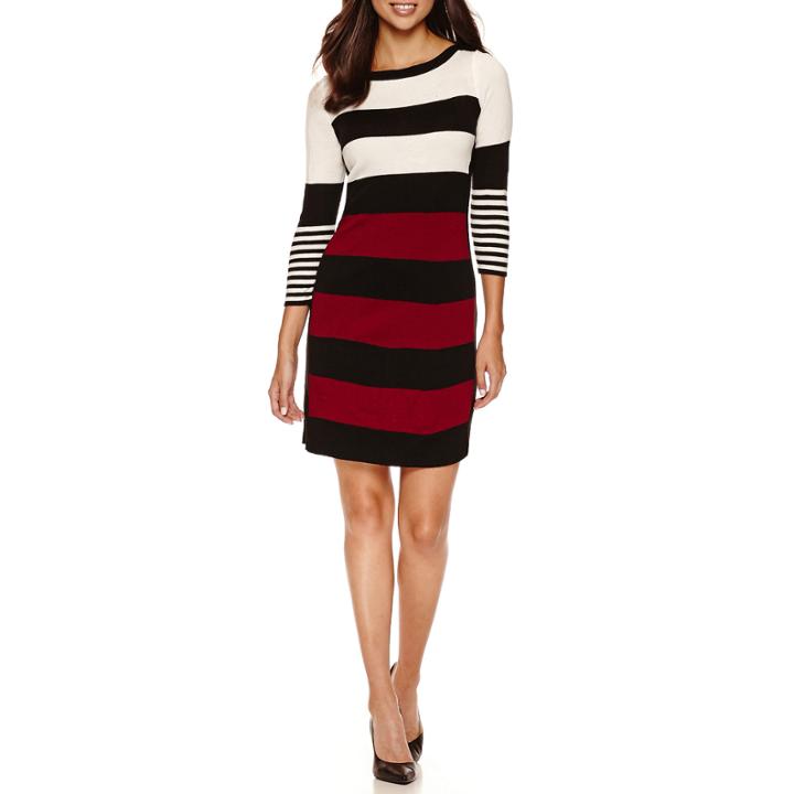 Studio 1 3/4 Sleeve Sweater Dress