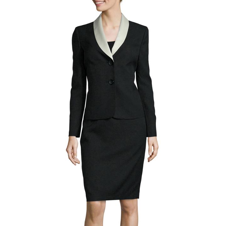 Le Suit Long-sleeve Crepe Jacket And Skirt Suit Set