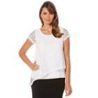 Rafaella Lace Overlay Assymetrical Top