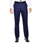 Jf J. Ferrar Blue End-on-end Flat-front Suit Pants - Slim Fit
