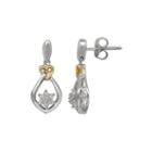 1/5 Ct. T.w. Diamond Sterling Silver With 14k Yellow Gold Accent Earrings