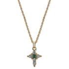1928 Symbols Of Faith Religious Jewelry Womens Green Cross Pendant Necklace