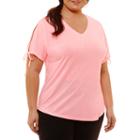 Xersion Short Sleeve Scoop Neck Pattern T-shirt-womens Plus