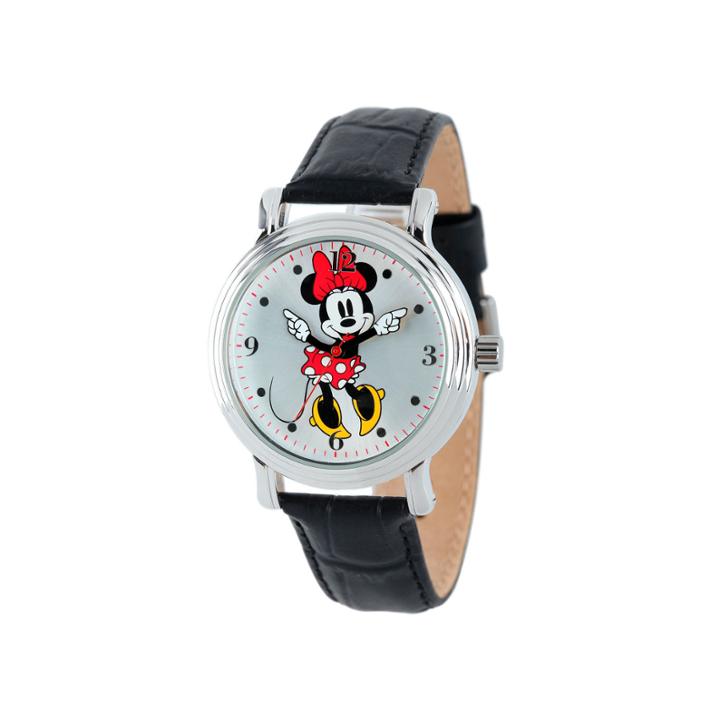 Disney Minnie Mouse Womens Black Strap Watch-w001878