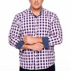 Society Of Threads Society Of Threads Long Sleeve Sport Shirts Long Sleeve Gingham Button-front Shirt-big And Tall