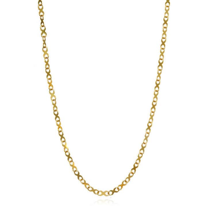 Made In Italy 14k Gold Solid Link 18 Inch Chain Necklace
