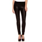 Sapphire Ink Shiny Faux-leather Ponte Pants