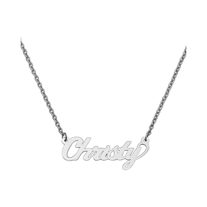 Personalized 14x37mm Cursive Name Necklace