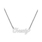 Personalized 14x37mm Cursive Name Necklace