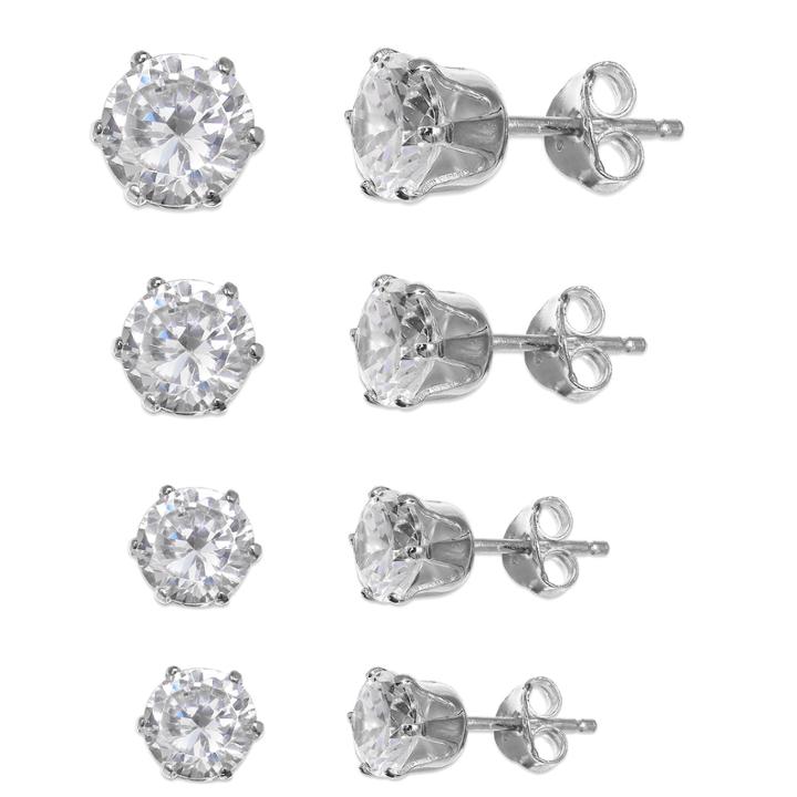 Silver Treasures 4-pc. Sterling Silver Earring Sets