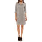 Perceptions 3/4 Sleeve Cowl-neck Sweater Dress-petites