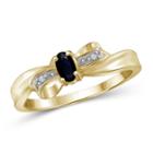 Womens Diamond Accent Blue Sapphire Gold Over Silver Delicate Ring
