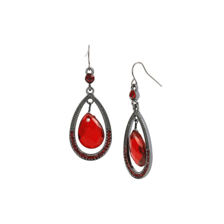 Mixit&trade; Red Bead Pear-shaped Earrings