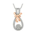 1/4 Ct. T.w. Diamond Sterling Silver & 10k Rose Gold Pendant Necklace