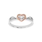 Lumastar Diamond-accent Sterling Silver And Rose Gold Over Sterling Silver Heart Ring