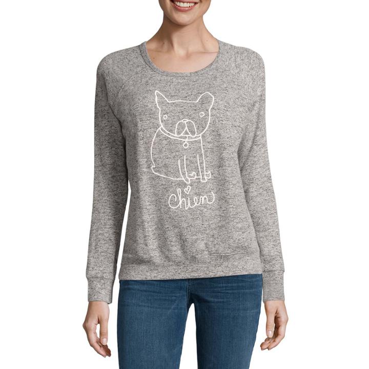 Buffalo Jeans Dog Graphic Cozy Sweatshirt Top