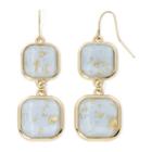 Mixit Blue Speckled Stone Gold-tone Drop Earrings