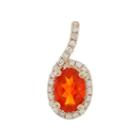 Womens 1/8 Ct. T.w. White Opal 14k Gold Pendant Necklace