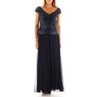 Jackie Jon Off-the-shoulder Sequin-bodice Gown