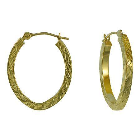 Diamond-cut 14k Gold 18mm Hoop Earrings