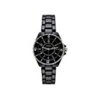 Hampden Womens Black Silver-tone Personalized Bracelet Watch