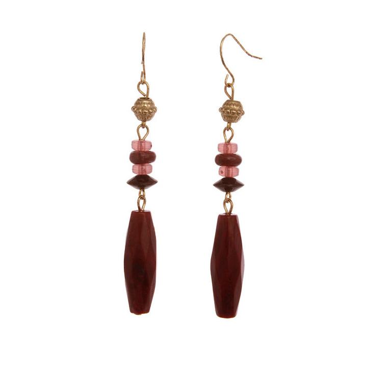 El By Erica Lyons 6/25 El Plum Drop Earrings