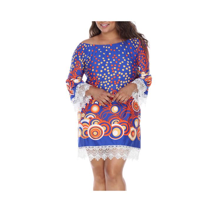 White Mark Lenora Polka Dot Sheath Dress-plus