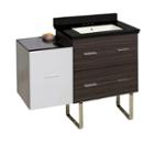 37.75-in. W Floor Mount White-dawn Grey Vanity Setfor 3h4-in. Drilling Black Galaxy Top Biscuit Umsink