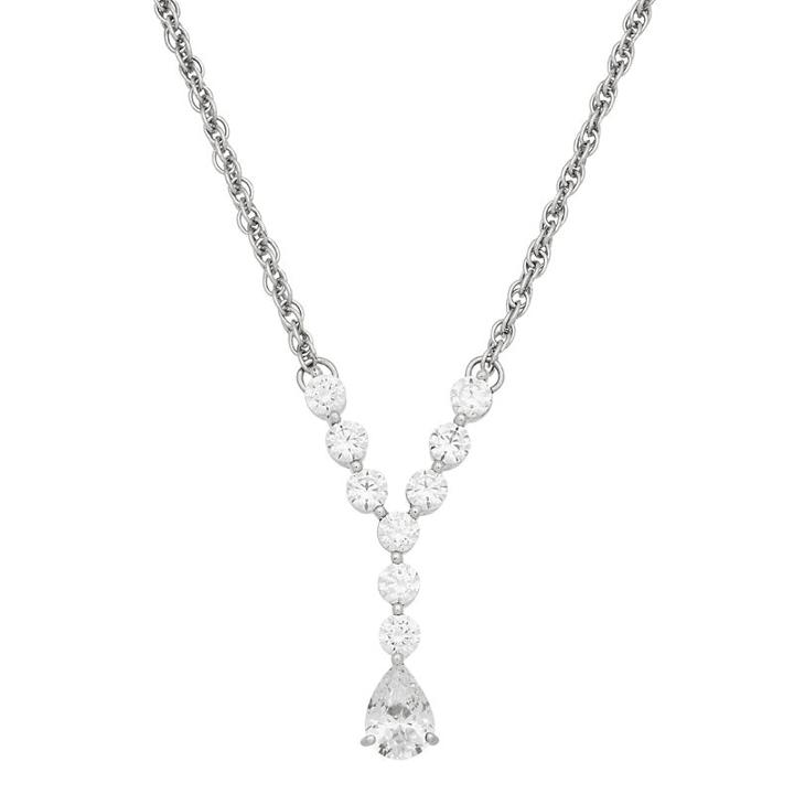 Diamonart Womens 17 Inch 1 5/8 Ct. T.w. Cubic Zirconia Sterling Silver Link Necklace