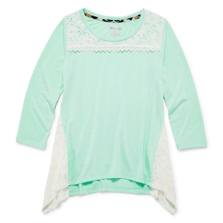 Long Sleeve Lace Yoke Top