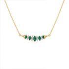 Womens 1/10 Ct. T.w. Green Emerald 10k Gold Link Necklace