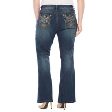 Boutique + Cross Bling Bootcut Jean - Plus