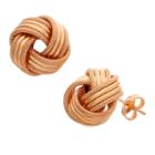 Made In Italy 14k Rose Gold 13.5mm Knot Stud Earrings