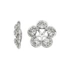 Simulated White Topaz & Diamond Accent Sterling Silver Earring Jackets