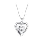 Inspired Moments&trade; One Love Two Hearts Sterling Silver Pendant Necklace