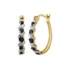 Classic Treasures&trade; Genuine Sapphire And Diamond-accent Hoop Earrings