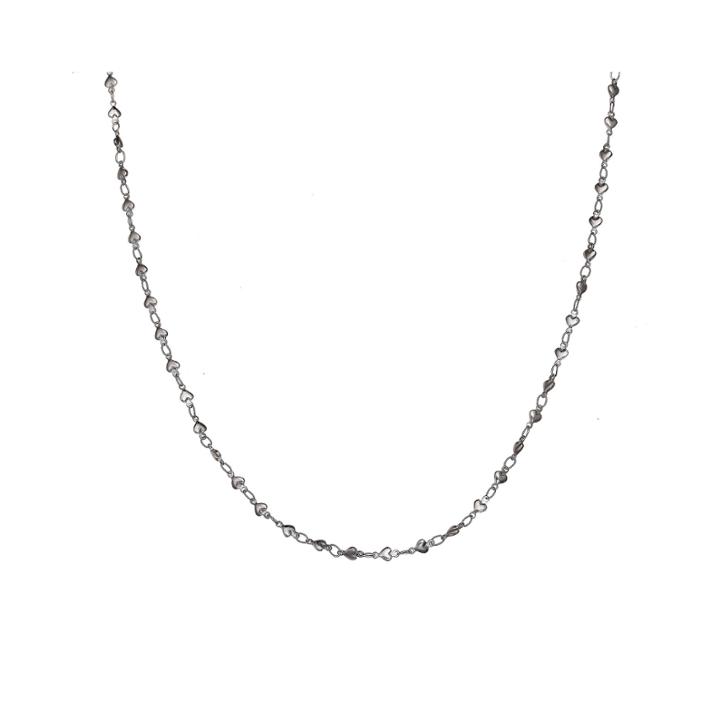Silver Reflections&trade; Stainless Steel Heart-bead Chain Necklace
