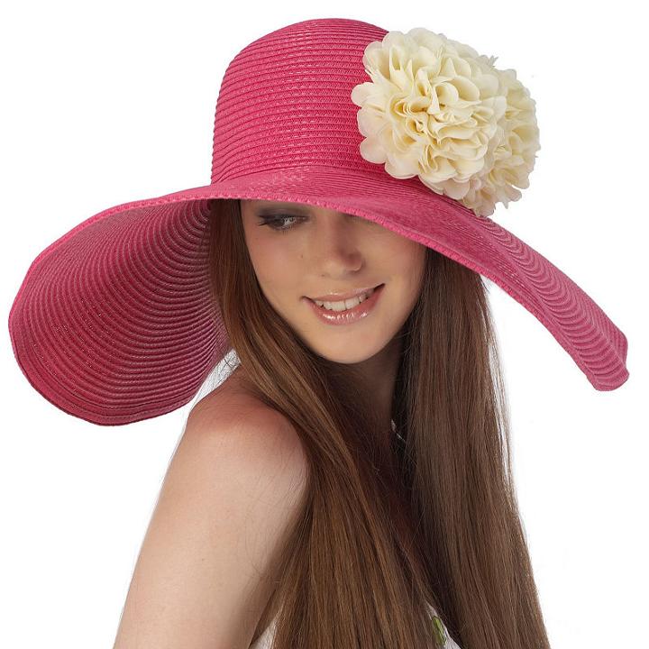 Phistic Women's Classic Sun Hat With White Flower Appliques